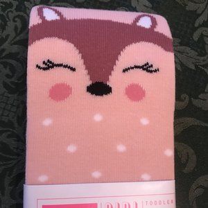 NWT childrens place pink Fox deer tights 3T 4T 4